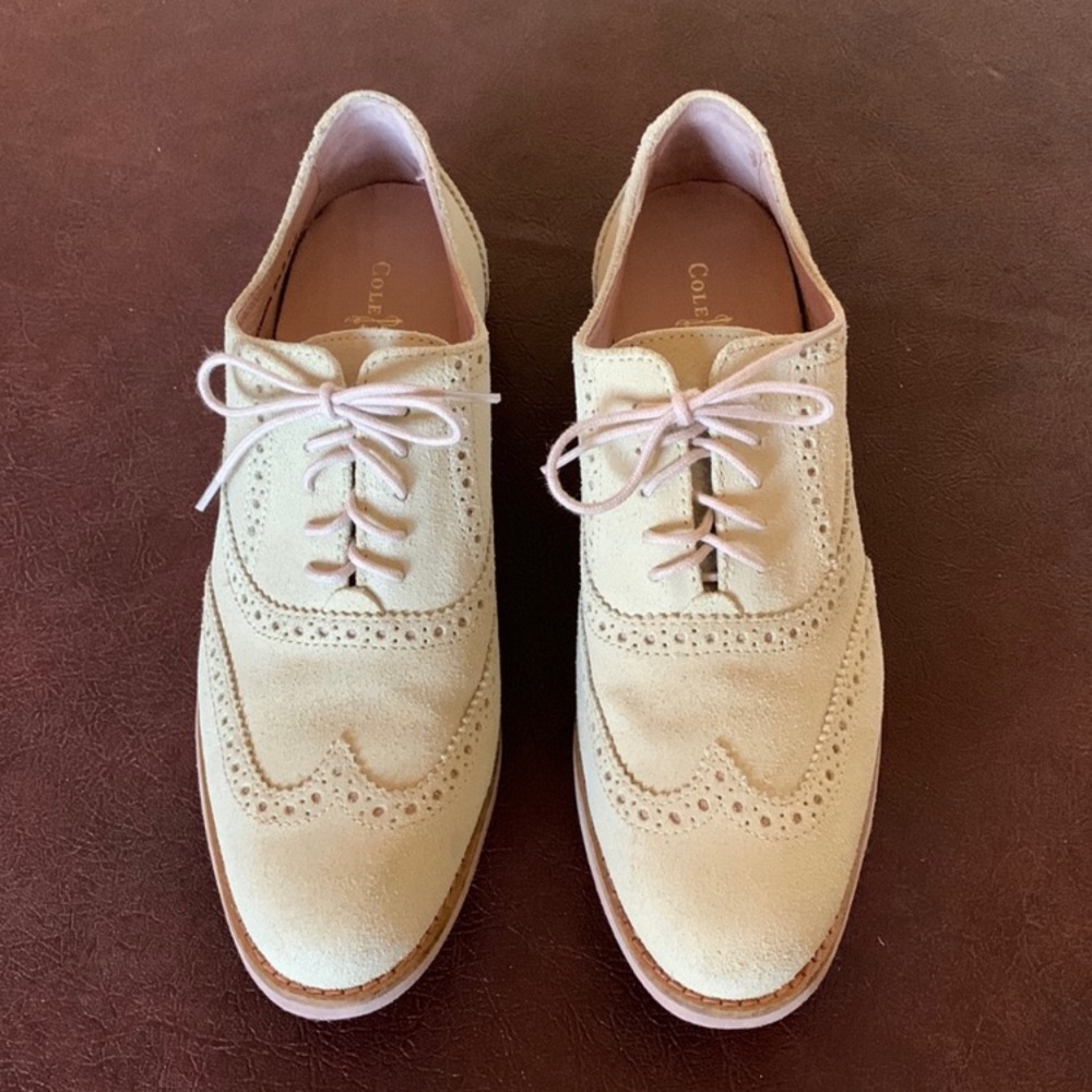 Cole Haan Oxford Brogue Wingtip Lace-Up Flats